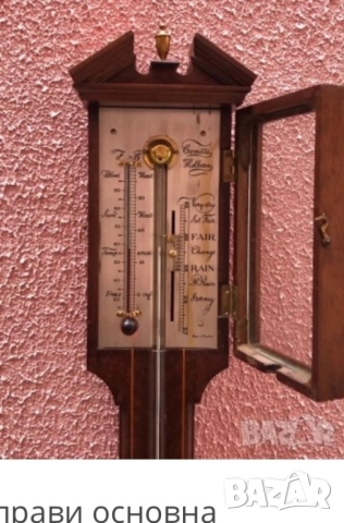 Старинен английски барометър Comitti & Holborn, снимка 5 - Антикварни и старинни предмети - 52718749