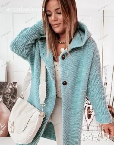 Дамска свободна жилетка с качулка, 9цвята , снимка 12 - Жилетки - 48409862