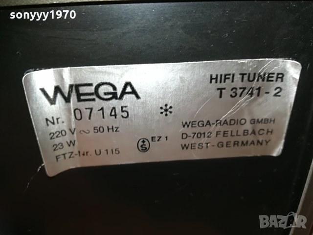 wega t 3741-2 hifi tuner-made in west-germany-внос switzerland, снимка 15 - Ресийвъри, усилватели, смесителни пултове - 29455714