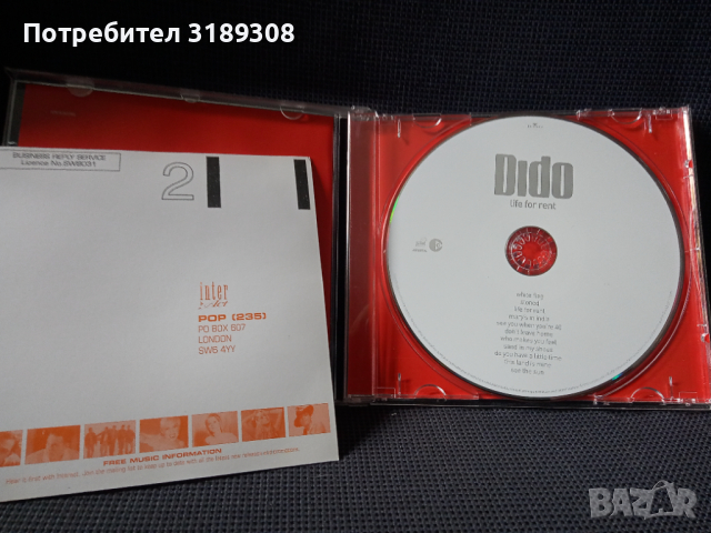 Dido - Life for Rent, снимка 2 - CD дискове - 36527800