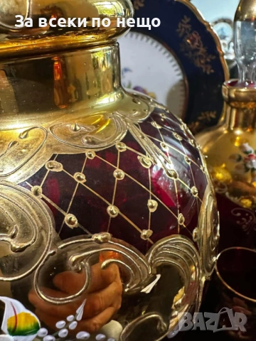 Murano Italy 1961 - ръчно рисувана бонбониера с капак Код P2102, снимка 2 - Декорация за дома - 54042064