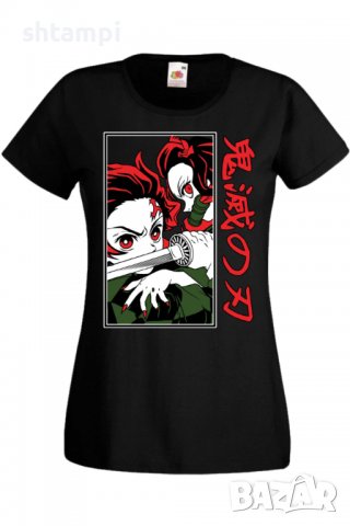 Дамска тениска Аниме Манга Demon Slayer Tanjiro Nezuko Fighting,Анимация,игра,Празник,Повод.