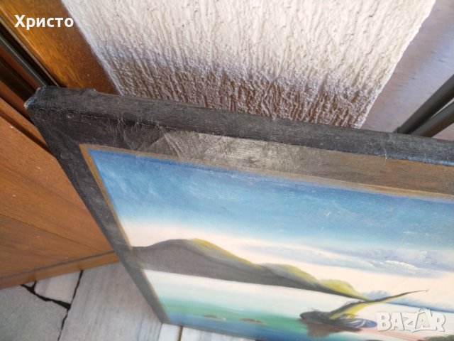 Антична Картина Оазис Масло, снимка 4 - Антикварни и старинни предмети - 42324435