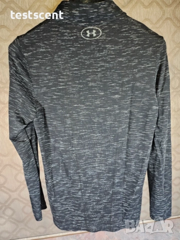 Оригинална мъжка спортна блуза с цип Under Armour 3/4 Zip Long Sleeve HeatGear Top – XL black motiff, снимка 4 - Спортни дрехи, екипи - 54003161