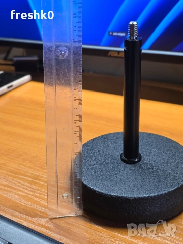 Стойка за микрофон 17см. Тежка и стабилна, снимка 4 - Микрофони - 54364945