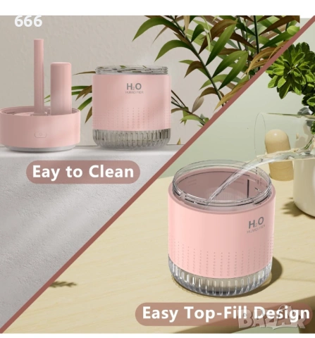 Мини овлажнител за въздух SZO с LED светлина, функция за автоматично изключване и два режима на , снимка 7 - Друга електроника - 54088862