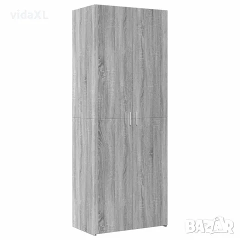 vidaXL Шкаф за съхранение, сив сонома, 70x42,5x225 см, инженерно дърво, снимка 6 - Бюфети - 56146886