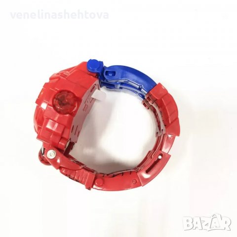 НОВ Спайдърмен Трансформиращ робот играчка 3D часовник светещ, снимка 3 - Детски - 39182819