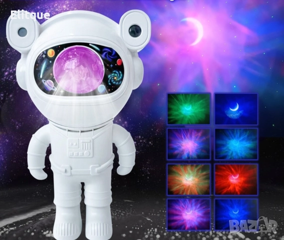 Лампата Астронавт с 12 различни светлинни ефекта е уникален и иновативен предмет , снимка 3 - Настолни лампи - 52902933
