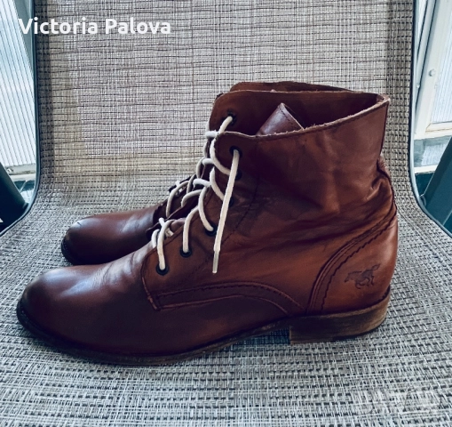 Боти MUSTANG естествена кожа, снимка 4 - Дамски боти - 51463504