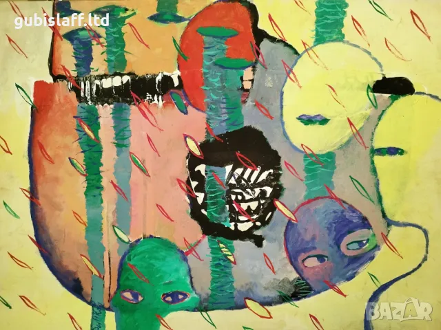 Картина, композиция, подпис "Динка", 1990-те г.