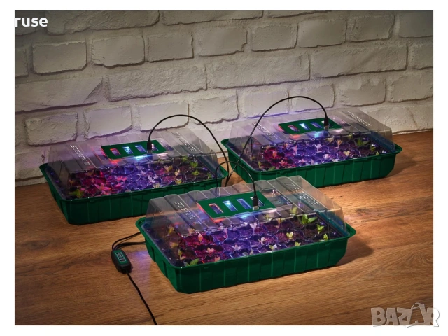 НОВИ! Комплект мини оранжерия с LED за отглеждане на растения Parkside 72 места, снимка 7 - Оранжерии - 54145227