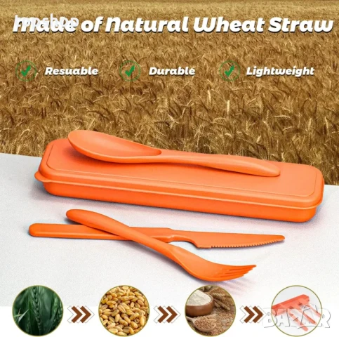 НОВИ комплект дебели пластмасови прибори за многократна употреба в кутийки, 8 комплекта. Включва..., снимка 5 - Прибори за хранене, готвене и сервиране - 50495036