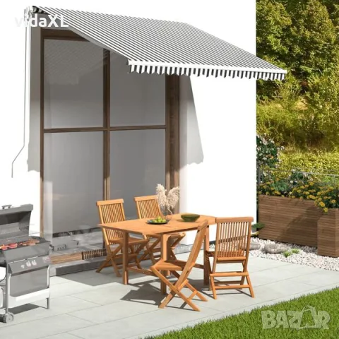 vidaXL Резервен плат за тента, антрацит и бяло, 300x250 см, полиестер（SKU: 311985）, снимка 2 - Градински мебели, декорация  - 56077843