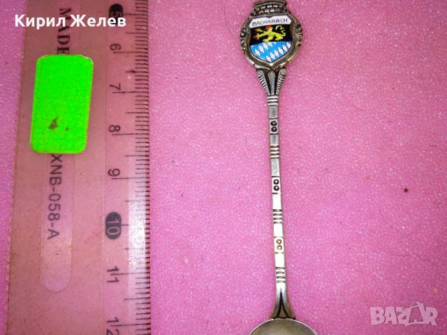 BACHARACH СТАРА НЕМСКА КОЛЕКЦИОНЕРСКА ЕМАЙЛИРАНА СРЕБЪРНА ЛЪЖИЧКА За КАФЕ СРЕБРО 800 REU ПРОБА 42991, снимка 10 - Колекции - 44375245