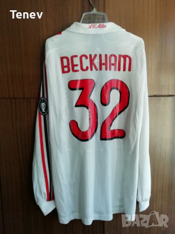 AC Milan David Beckham Adidas Formotion оригинална тениска фланелка с автограф Милан Бекъм , снимка 1 - Футбол - 42797961
