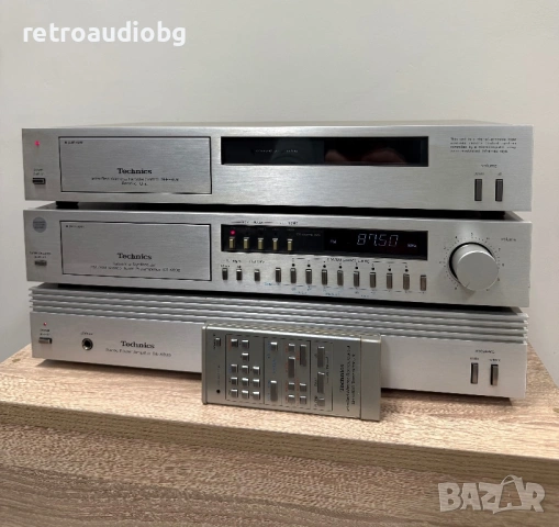🔊Колекционерски аудио сет Technics - стъпало, предусилвател с тунер и управление + дистанционно