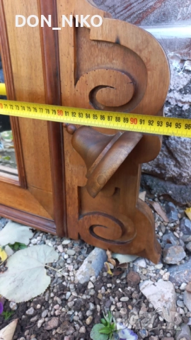 Голямо Дървено огледало, снимка 4 - Антикварни и старинни предмети - 52179649