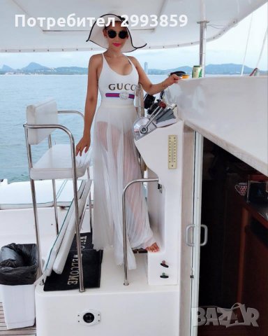 Цял Бански Гучи ХС,С*бял Gucci, снимка 11 - Бански костюми - 31965252