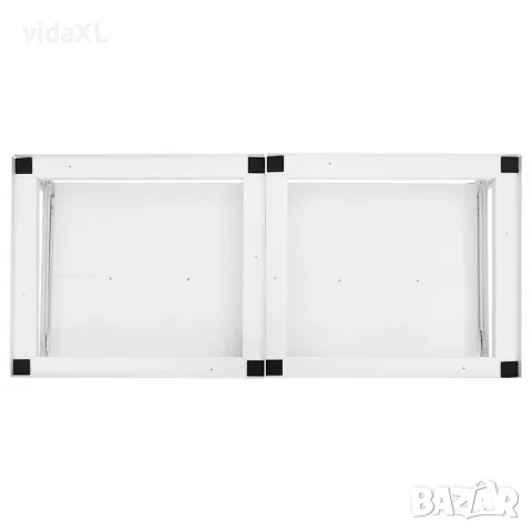 vidaXL Двоен пиедестал за перални машини с издърпващи се рафтове Бял, снимка 3 - Перални - 56147411