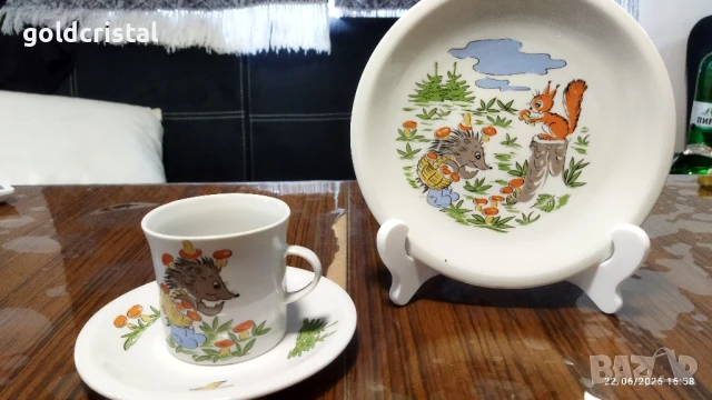 Стар български порцелан детски комплект 