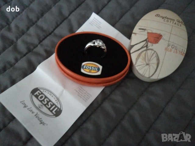  Fossil Пръстен от стерлингово сребро , снимка 1