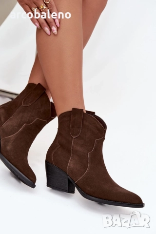 Дамски уестърн и байкърски ботуши Beretta от естествен велур, 4цвята , снимка 13 - Дамски боти - 52346646