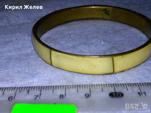 СТАРА БРОНЗОВА ТРАДИЦИОННА РЕТРО ГРИВНА с ШЛИФОВАН ПЕРЛЕН ЯСПИС РЪЧНА БИЖУТЕРСКА РАБОТА 37973, снимка 9 - Антикварни и старинни предмети - 40856347