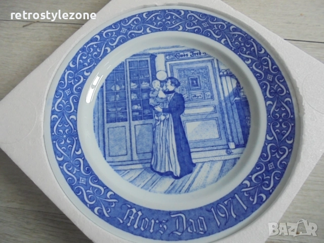 № 8320 Стара колекционерска чиния Rörstrand "Mors Dag 1971", снимка 2 - Други ценни предмети - 49378056