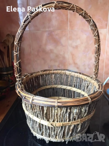 кошница масивна дърво за декорация 