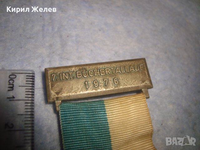 1976г. СТАР ГЕРМАНСКИ ПОСРЕБРЕН РЯДЪК КОЛЕКЦИОНЕРСКИ МЕДАЛ с ЛЕНТА и НОСАЧ 30628, снимка 3 - Антикварни и старинни предмети - 37954930