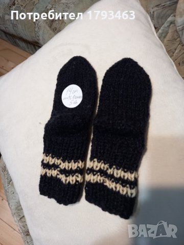 Ръчно плетени детски чорапи от вълна, ходило 14 см., снимка 1 - Чорапи - 39857349
