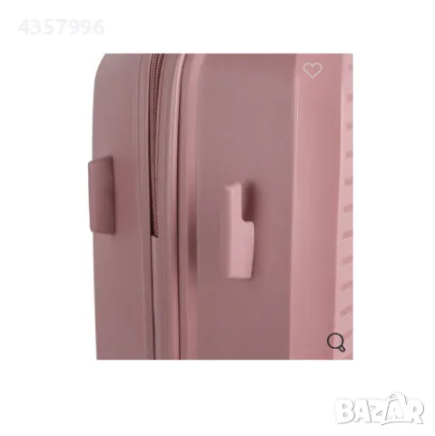 Куфар с колелца, 33л., Розов, снимка 4 - Куфари - 48943936