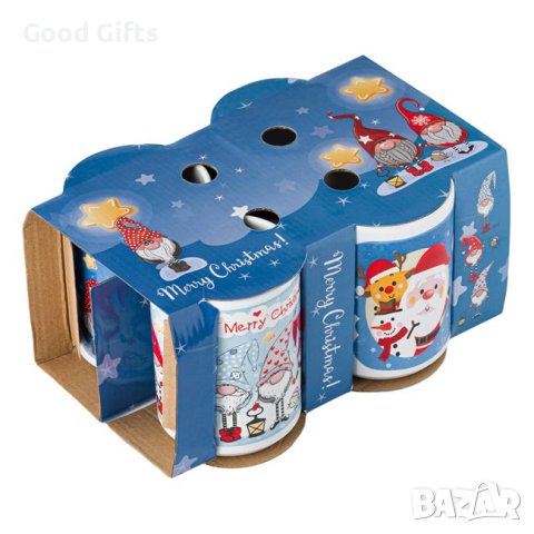 4 броя Комплект коледни керамични чаши, 415 мл, снимка 10 - Чаши - 42754550