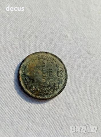 БЪЛГАРИЯ - 5 СТОТИНКИ 1881 ХУБАВА ПАТИНА, снимка 2 - Нумизматика и бонистика - 51464148