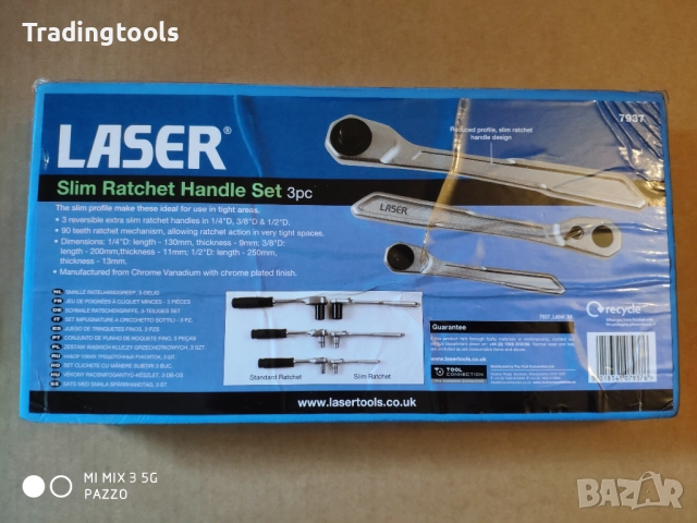 Laser Tools 14, 38, 12 3части тънки качествени тресчотки, снимка 4 - Гедорета - 52850628