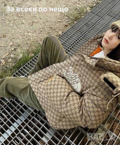 The North Face Gucci Дамско Бежово Зимно Яке Дъ Норт Фейс Гучи Код P1514, снимка 7 - Якета - 52339067