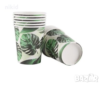 Хавайско парти листа Хаваи 10 бр картонени чаши парти рожден ден