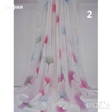 Дамски шал с флорални шарки 1.80х0.90см, снимка 2 - Шалове - 44480328