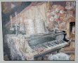 Рисувана картина за стена - Черно Пиано. , снимка 1 - Гоблени - 39673530