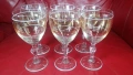 Ретро чаши за вино, калиево стъкло, ръчна гравюра – 6 бр, снимка 1