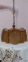 Ретро полилей от масивно дърво и 6 стъклени плочки. За 6 крушки. Перфектно състояние, снимка 8
