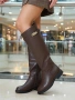 Равни ботуши - кафява кожа , снимка 1