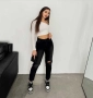 Черни скъсани дънки С размер с висока талия, снимка 4