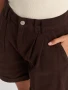 -Високо качество Дънкови шорти с двойно плисиране и повдигане - тъмно-кафяв, снимка 2