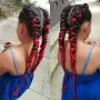 🎉Боксьорски Плитки🍀 Box braids Детски прически Опашки Бохо Туистъри Ариел Къдрици Афро Канекалон , снимка 6