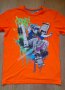 Тениска в електриково оранжево с череп, снимка 1 - Детски тениски и потници - 39984238