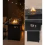Газов градински отоплител тип огнище 13 kW с лавови камъни и стъклена защита, снимка 1