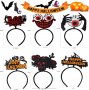 Нови 6 броя Хелоуин ленти за глава Аксесоар за костюм Диадема Карнавал Парти, снимка 2