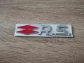Renault RS Рено Р.С емблема червено със сребристо, снимка 1